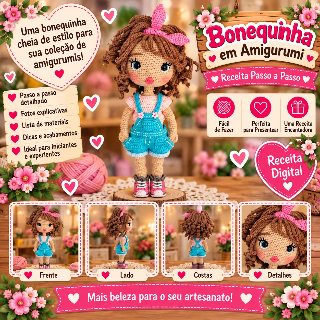🎀 Boneca Astrid em Amigurumi – Receita Passo a Passo