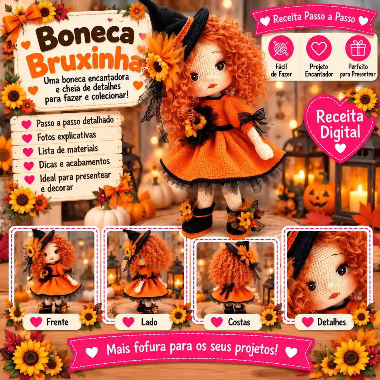 đ§ââïžđ Boneca Bruxinha em Amigurumi â Receita Passo a Passo