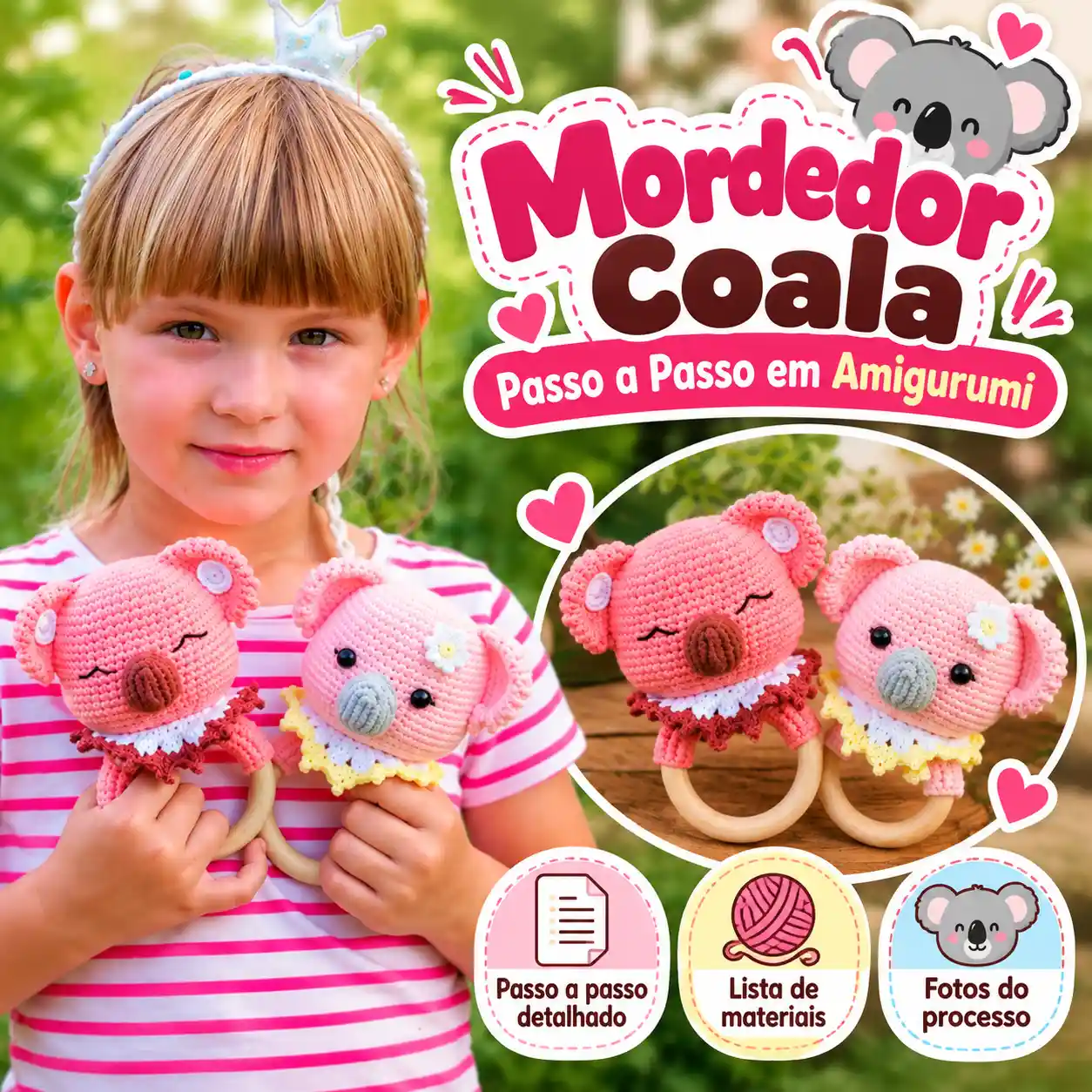 🐨🧶 Mordedor Coala em Amigurumi – Receita Passo a Passo