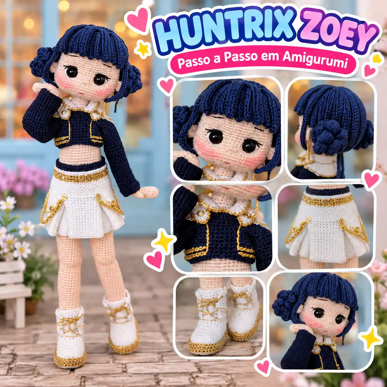 💙🧶 Huntrix Zoey em Amigurumi – Receita Passo a Passo